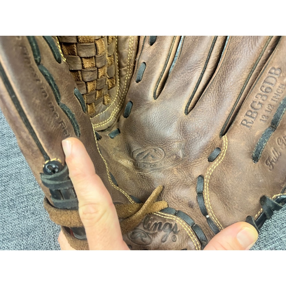 Rawlings Gold Glove RBG36DB 12.5 Inch Baseball Glove Basket Web Right Hand Throw - Picture 5 of 6